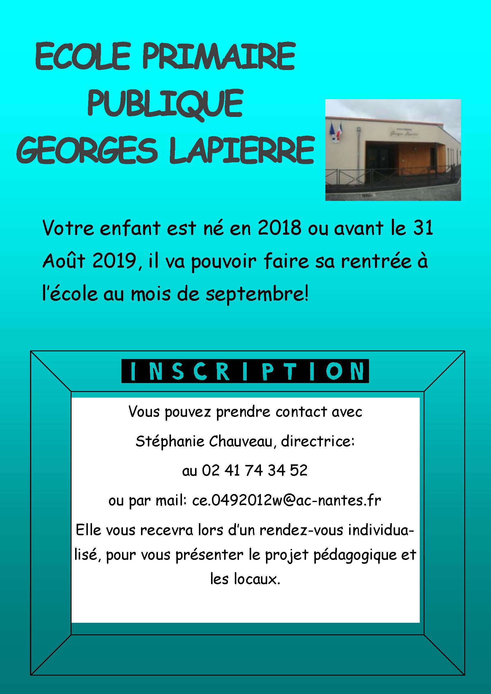 affiche inscription Georges Lapierre